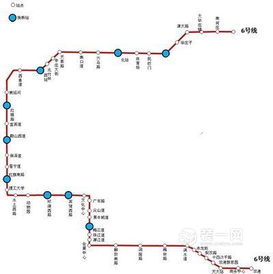 天津地铁6号线线路图